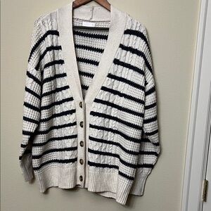Striped Women's Cardigan Sweater